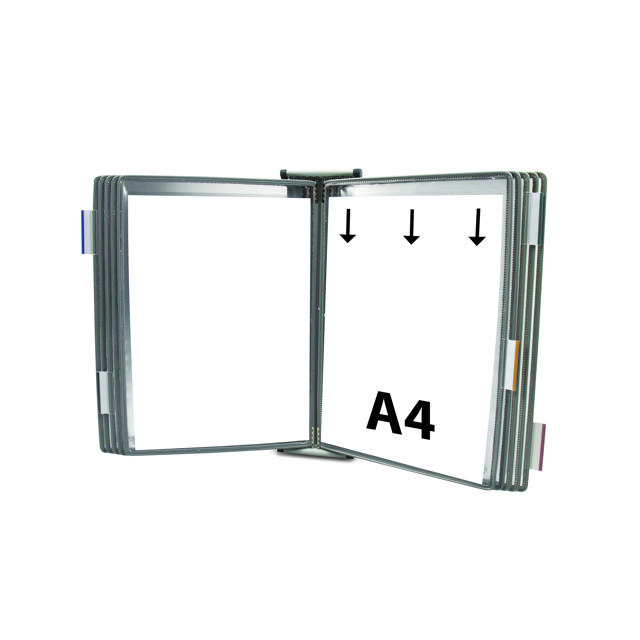Tarifold metallvägg dokumentdisplaysystem, A4, 10 fickor