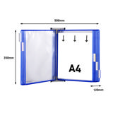 Tarifold metallväggdokumentdisplaysystem, A4, 10 fickor (färgad förpackning)