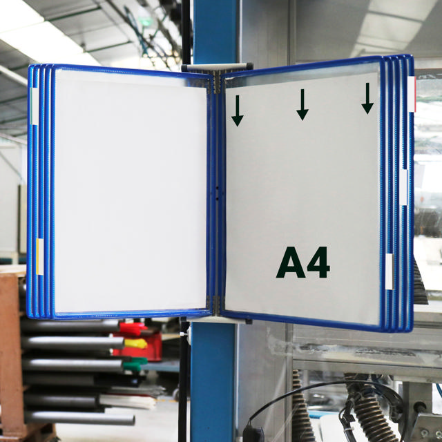 Tarifold metallväggdokumentdisplaysystem, A4, 10 fickor (färgad förpackning)