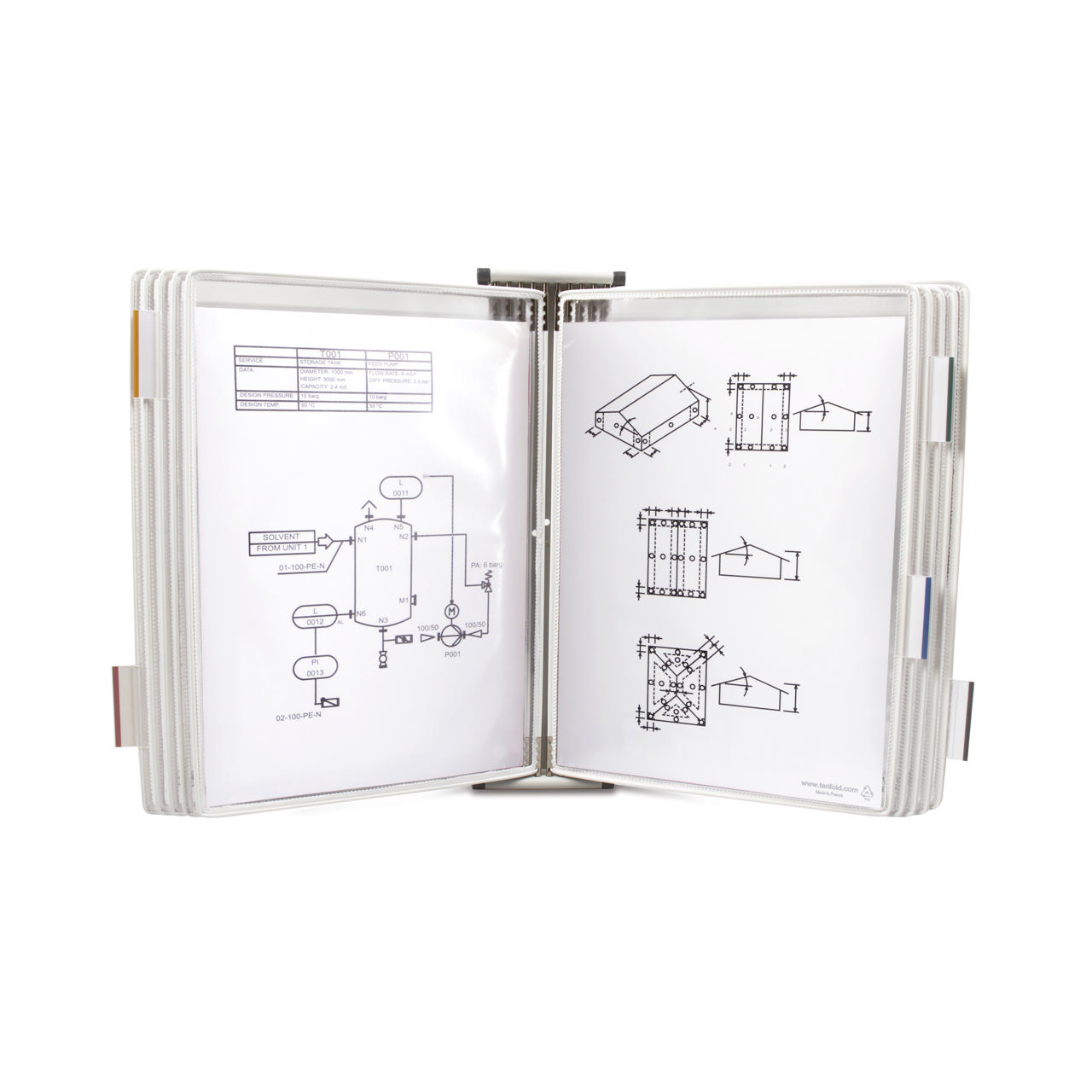 Tarifold metallväggdokumentdisplaysystem, A4, 10 fickor