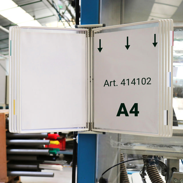 Tarifold metallvägg dokumentdisplaysystem, A4, 10 fickor (färgad förpackning)