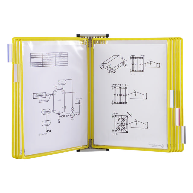 Tarifold metallväggdokumentdisplaysystem, A4, 10 fickor (färgad förpackning)