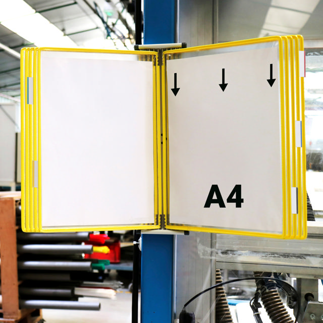 Tarifold metallväggdokumentdisplaysystem, A4, 10 fickor (färgad förpackning)