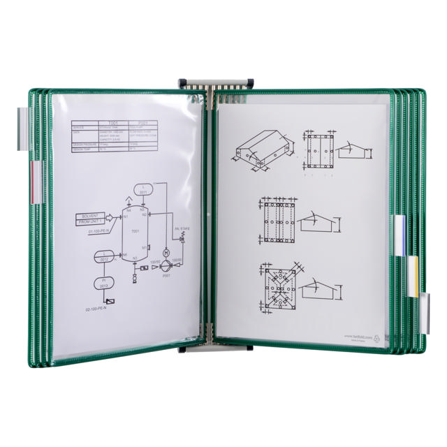 Tarifold metallväggdokumentdisplaysystem, A4, 10 fickor (färgad förpackning)