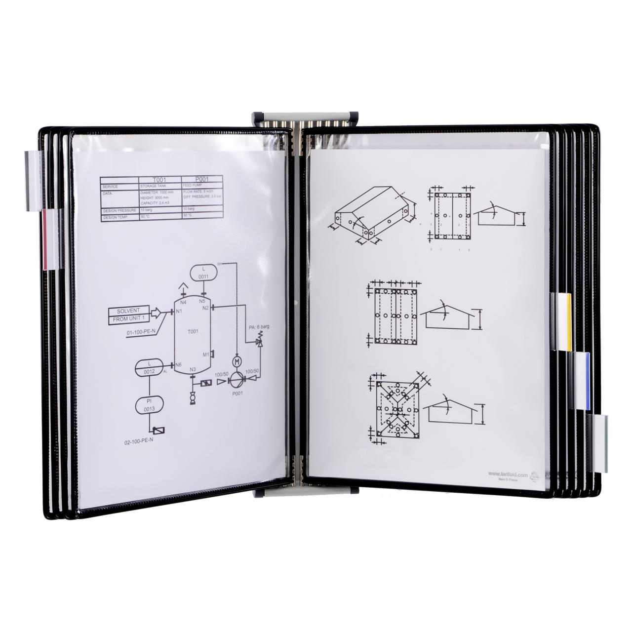 Tarifold metallväggdokumentdisplaysystem, A4, 10 fickor