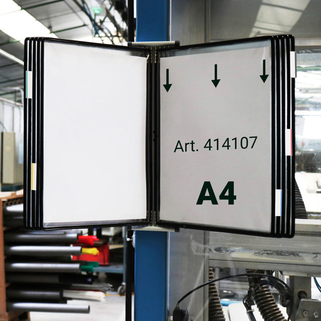 Tarifold metallväggdokumentvisningssystem, A4, 10 fickor (färgad förpackning)