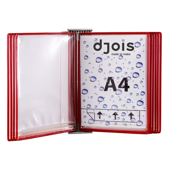 Tarifold väggmonterat dokumentsystem i rostfritt stål, A4, 10 fickor