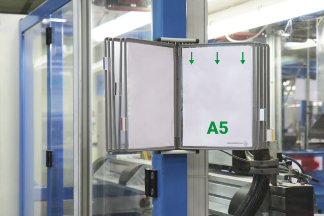 Tarifold metallväggdokumentdisplaysystem, A5, 10 fickor