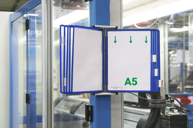 Tarifold metallväggdokumentdisplaysystem, A5, 10 fickor