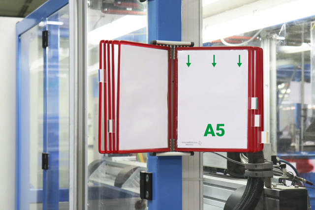 Tarifold metallväggdokumentdisplaysystem, A5, 10 fickor