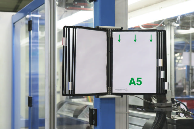 Tarifold metallväggdokumentdisplaysystem, A5, 10 fickor