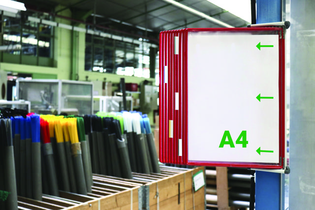 Tarifold metallväggdokumentdisplaysystem, A4, 10 fickor, vänstersidig laddning