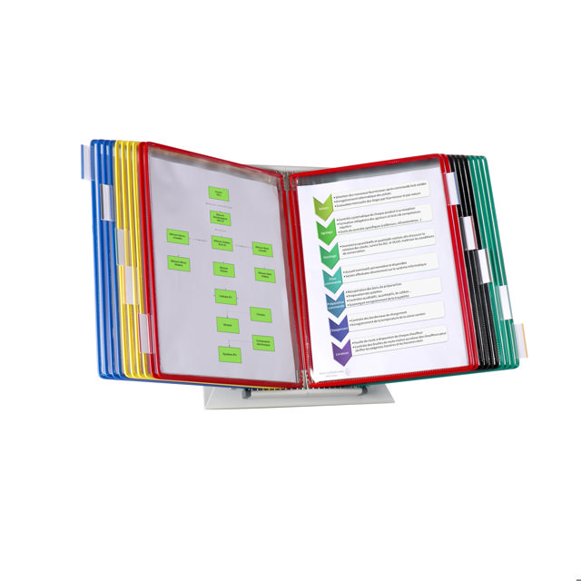 Tarifold metallborddisplay, A4, 20 fickor