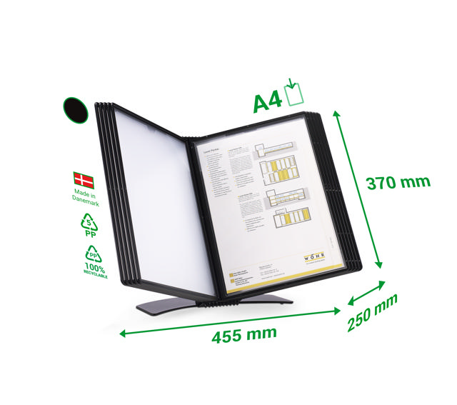 Easy Load Black Edition Skrivbordsdokumentvisningssystem, A4, 10 PP-fickor