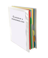 Anpassningsbar pärm med 6 smartfolder perforerade mappar med flikar, A4