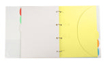Anpassningsbar pärm med 6 smartfolder perforerade mappar med flikar, A4