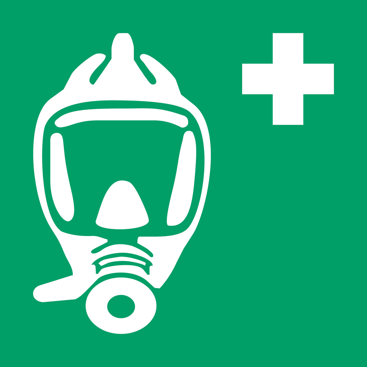 Säkerhetsskylt Nödflykt Andningsapparat, 300 x 300 mm