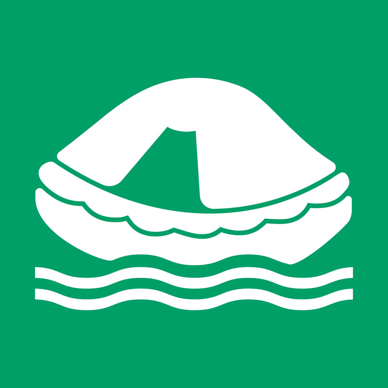 Säkerhetsskylt Livflotte, 300 x 300 mm