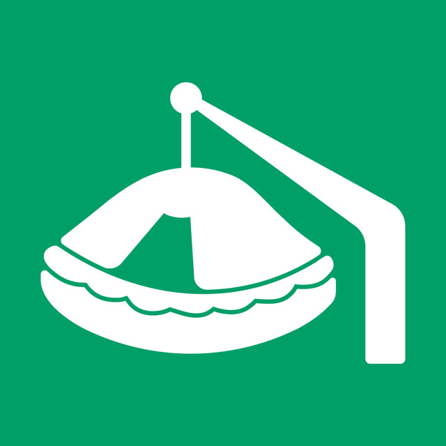 Säkerhetsskylt Davit-lanserad livflotte, 300 x 300 mm
