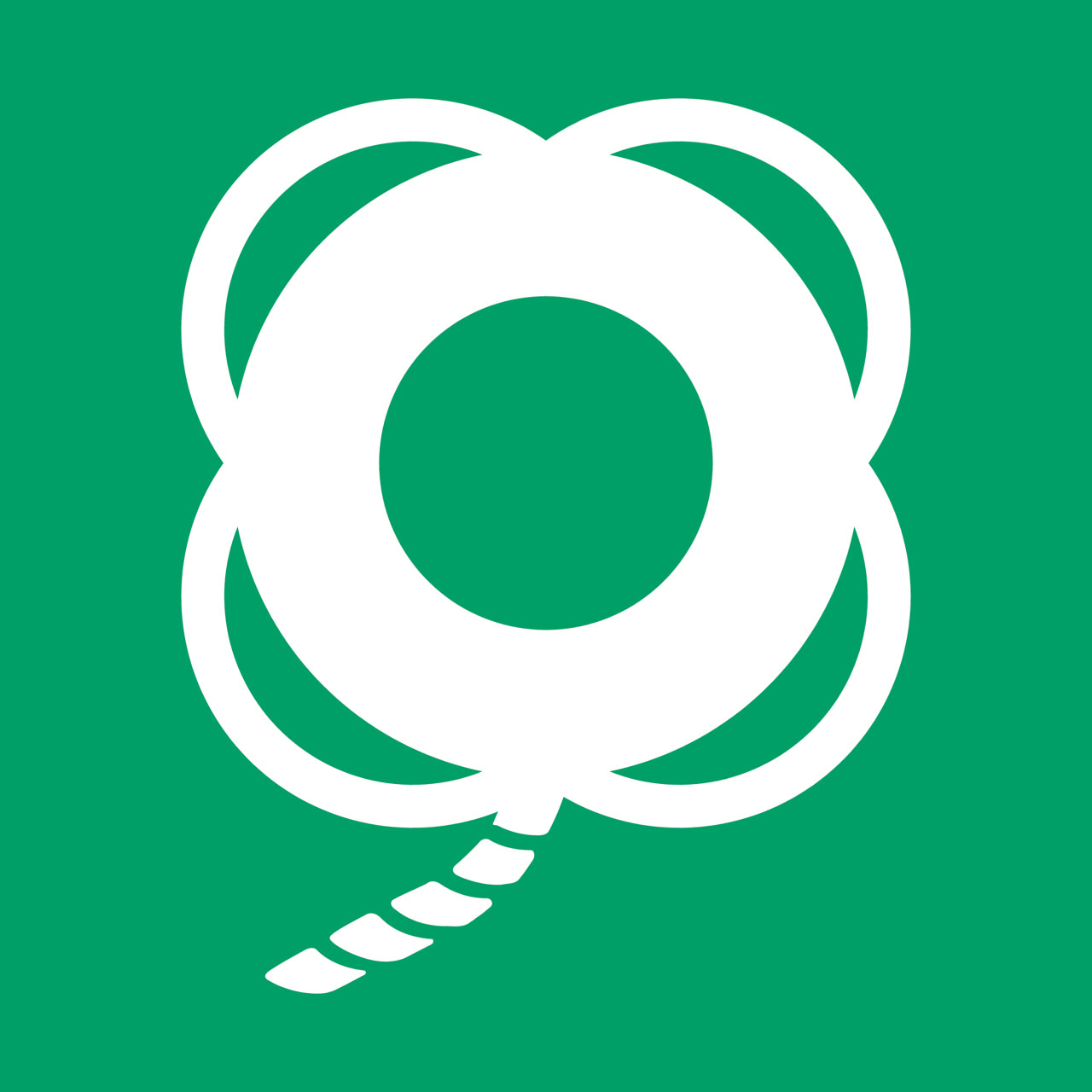 Säkerhetsskylt Livboj med lina, 200 x 200 mm