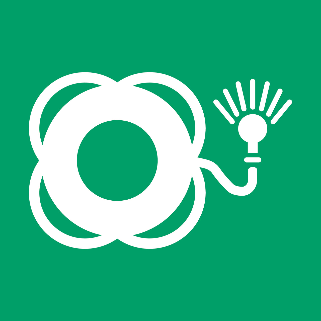 Säkerhetsskylt Livboj med Ljus, 150 x 150 mm