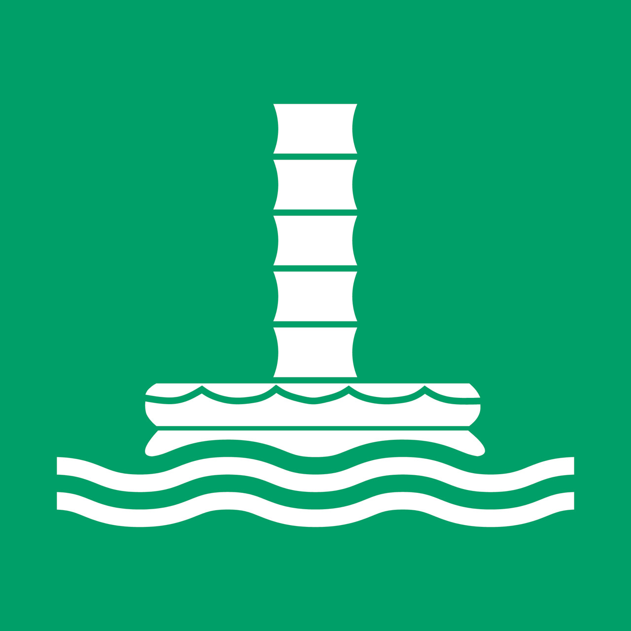 Säkerhetsskylt Marin Evakueringsränna, 300 x 300 mm