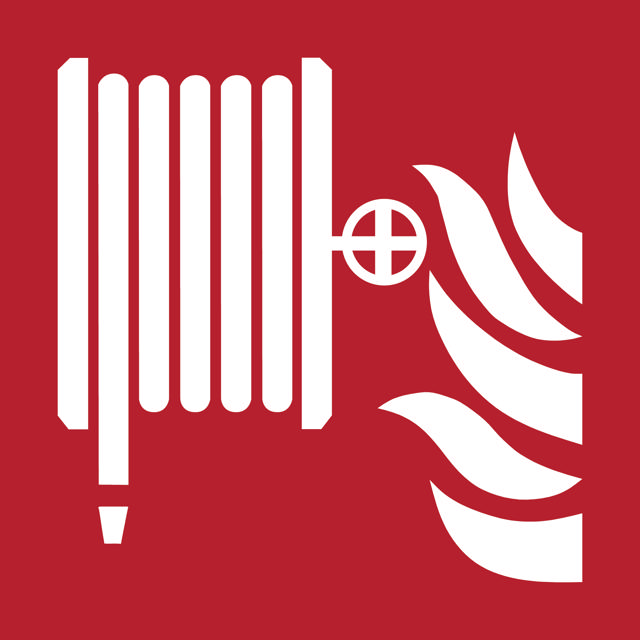 Säkerhetsskylt Brandslangsrulle, 300 x 300 mm