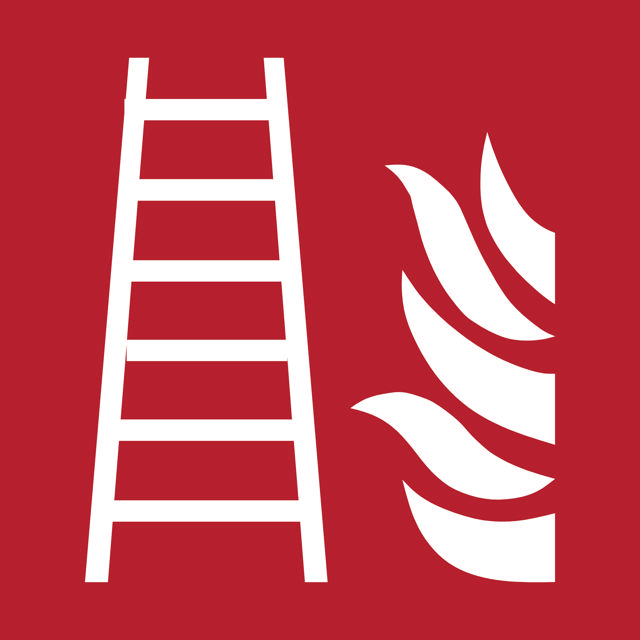 Säkerhetsskylt Brandstege, 300 x 300 mm
