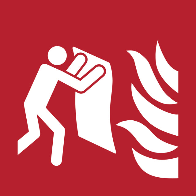 Säkerhetsskylt Brandfilt, 200 x 200 mm