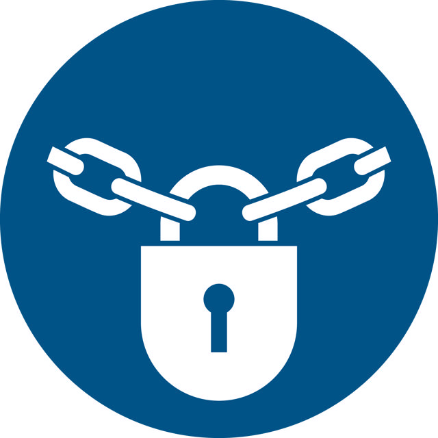 Säkerhetsskylt Håll Låst, 300 mm