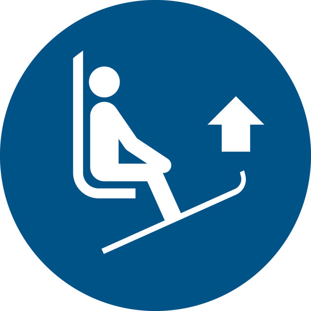 Säkerhetsskylt Lyft Skidspetsar, 300 mm