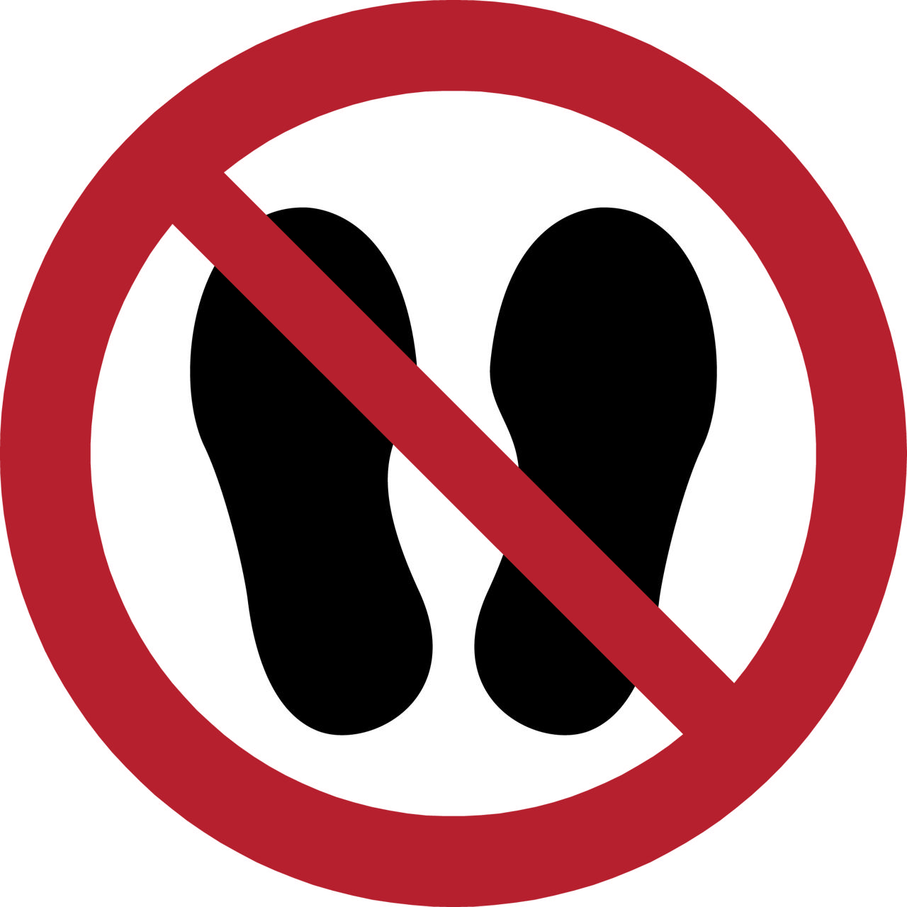 Säkerhetsskylt Gå eller stå inte här, 100 mm