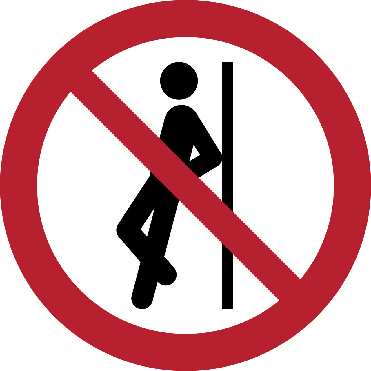 Säkerhetsskylt Ingen lutning mot, 200 mm