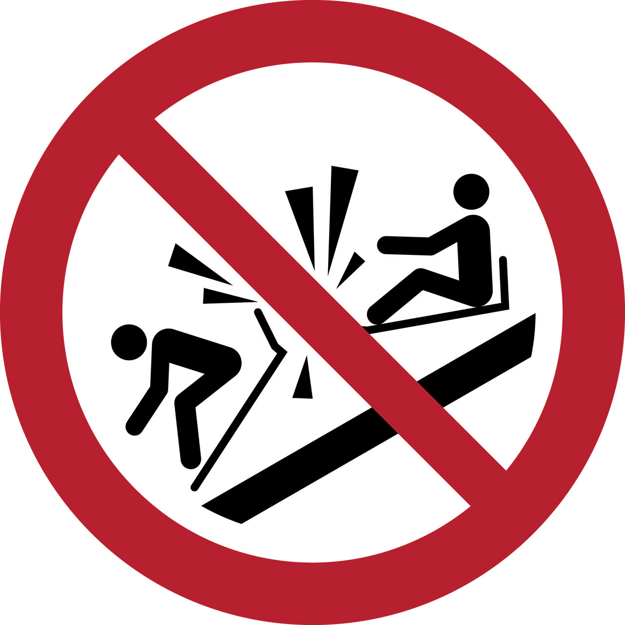 Säkerhetsskylt Kör inte in i kälkar, 300 mm