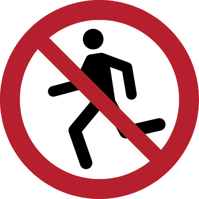 Säkerhetsskylt Ingen Löpning, 300 mm