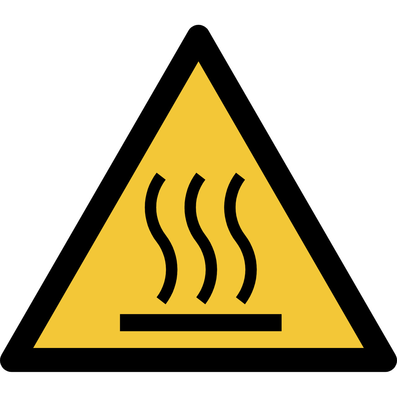 Säkerhetsskylt Varning Het Yta, 150 x 133 mm