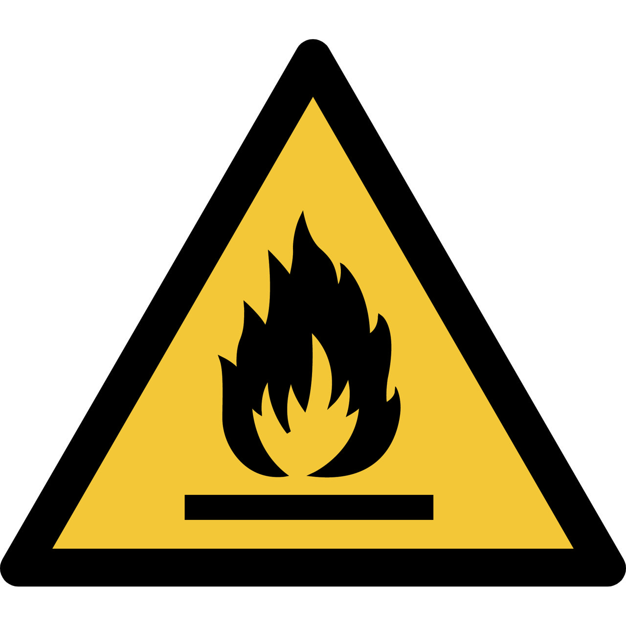 Säkerhetsskylt Varning Brandfarligt Material, 150 x 133 mm