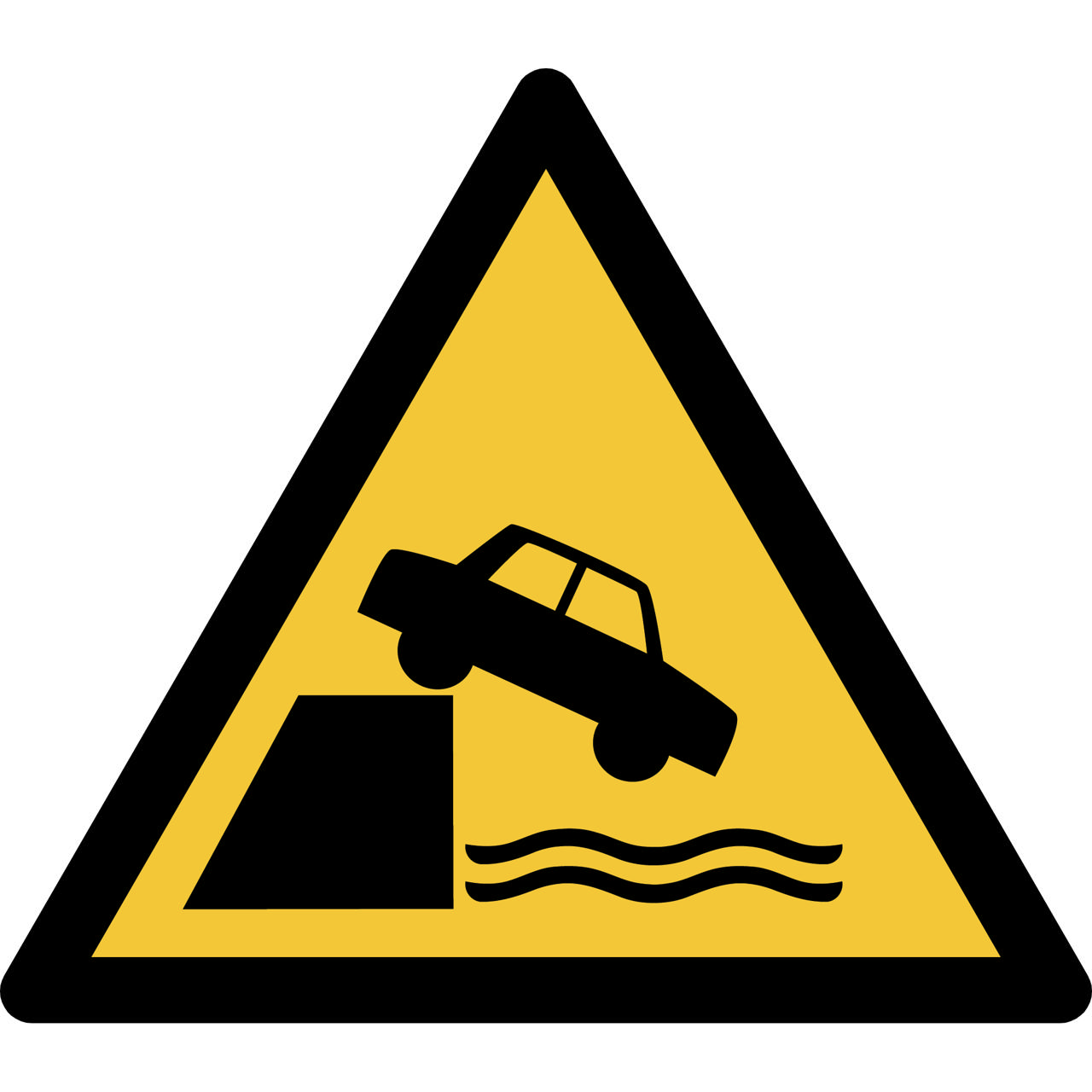 Säkerhetsskylt Varning Oskyddad Kant, 300 x 264 mm