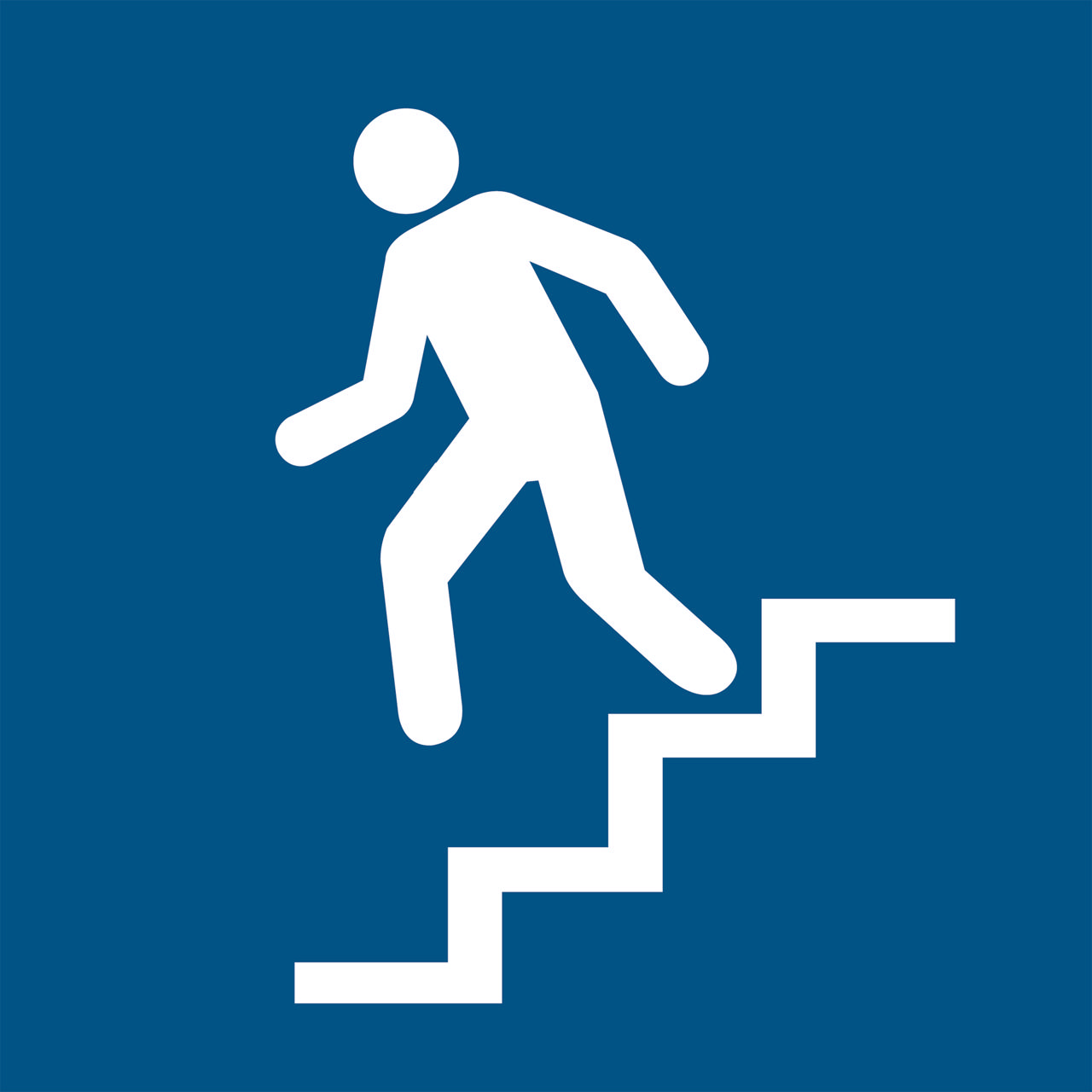 Trappa Ned Skylt, 100 x 100 mm