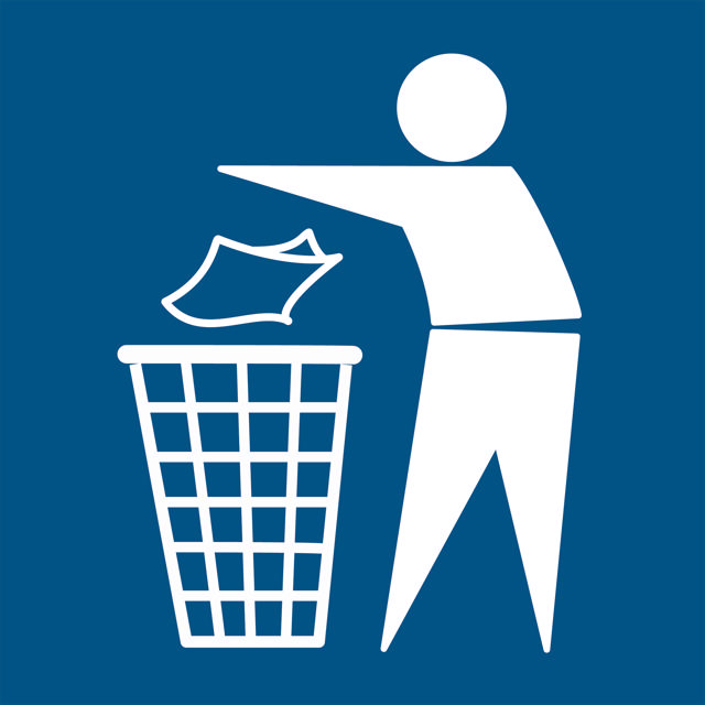 Soptunnemärke, 100 x 100 mm