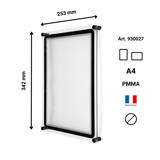 Akrylväggskylthållare med A4 Magneto Ram Display Fick