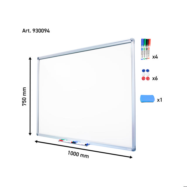 Magnetisk Dry Erase Whiteboard, Starter Kit, 100 x 75 cm