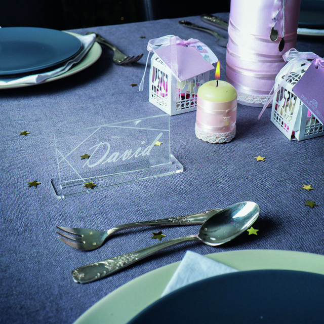 Anpassningsbar akryl bordsplaceringskort, rektangulär