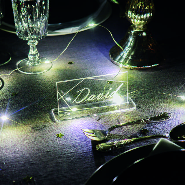 Anpassningsbar akryl bordsplaceringskort, rektangulär