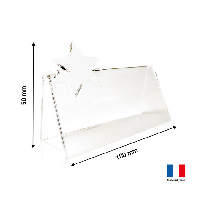 Anpassningsbar akryl bordsplaceringskort med stjärna