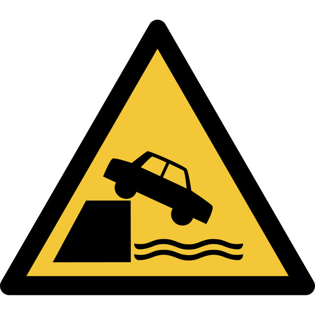 Säkerhetsskylt Varning Osäkrad kant