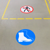 Självhäftande säkerhetspiktogram, Inga fotgängare