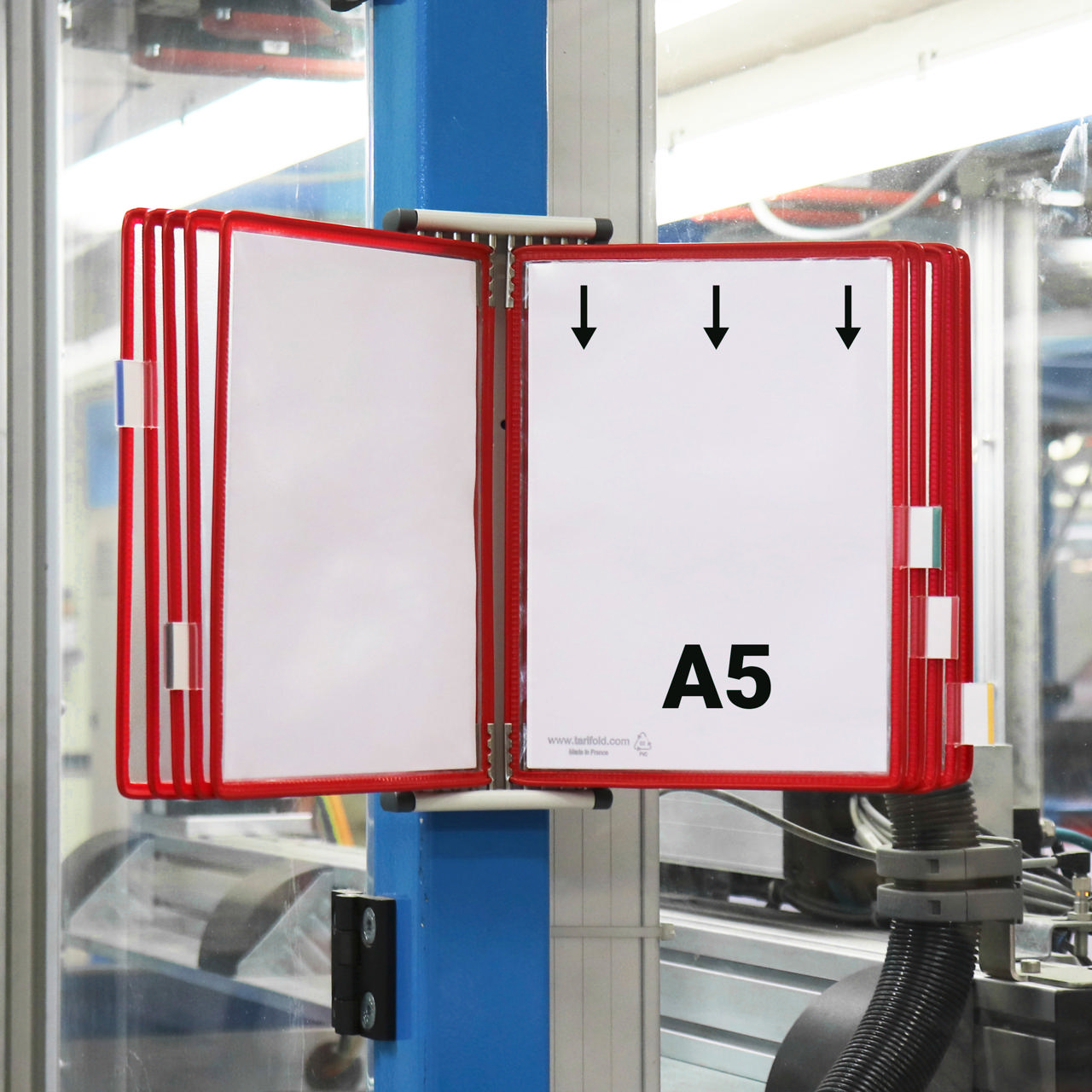 Tarifold metallväggdokumentdisplaysystem, A5, 10 fickor