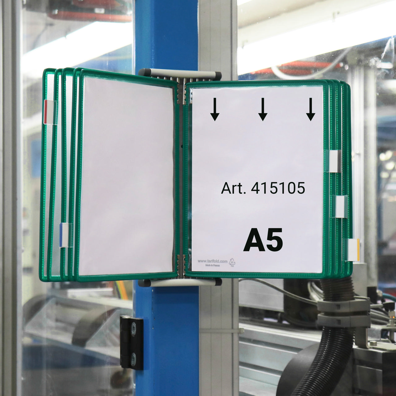 Tarifold metallväggdokumentdisplaysystem, A5, 10 fickor