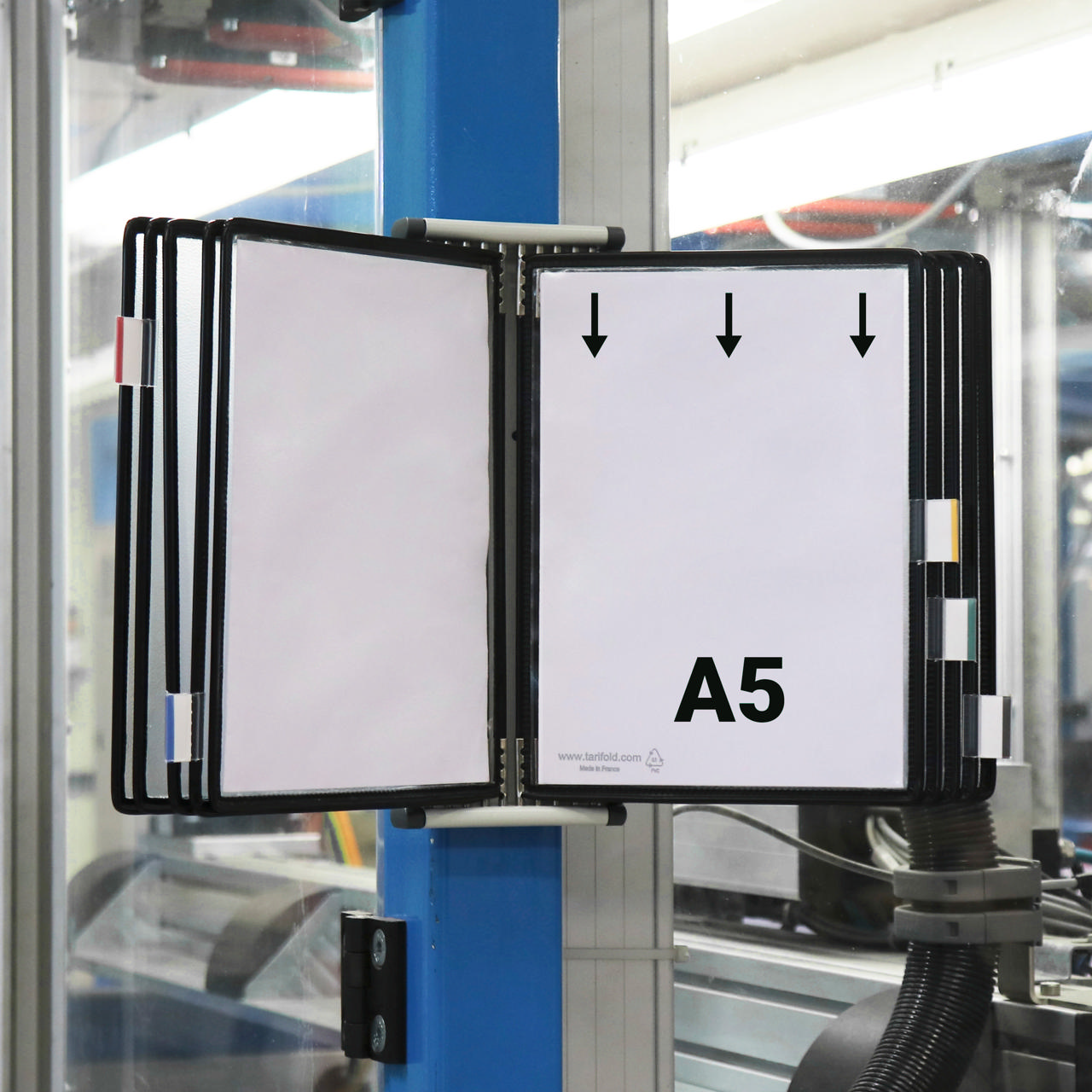 Tarifold metallväggdokumentdisplaysystem, A5, 10 fickor